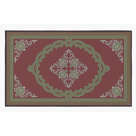 Deerlux Transitional Living Room Area Rug with Nonslip Backing, Red Medallion Pattern, 8 x 10 ft QI003643.L